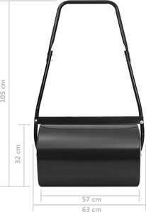 vidaXL Walec do trawnika czarny 7