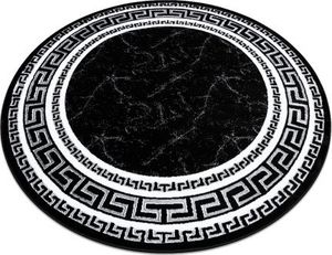 Dywany Łuszczów Dywan GLOSS koło nowoczesny 2813 87 stylowy, ramka, grecki czarny, koło 150 cm 1