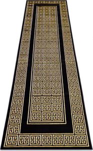 Dywany Łuszczów Dywan, Chodnik GLOSS nowoczesny 6776 86 stylowy, ramka, grecki czarny / złoty, 70x250 cm 1