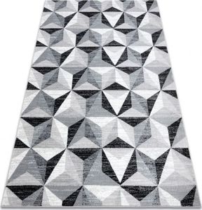 Dywany Łuszczów Dywan ARGENT - W6096 Trójkąty szary / czarny, 133x190 cm 1