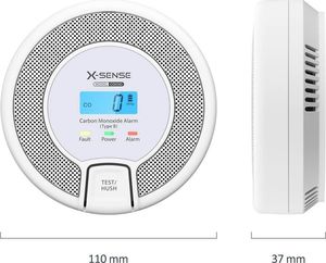 X-SENSE Czujnik - detektor czadu tlenku węgla LCD CO03D X-SENSE uniw 3