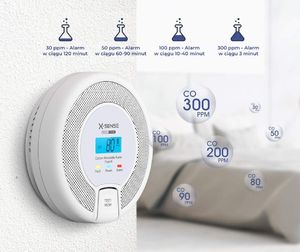 X-SENSE Czujnik - detektor czadu tlenku węgla LCD CO03D X-SENSE uniw 5