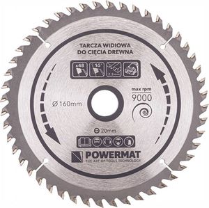 Powermat Tarcza widiowa do drewna Powermat (160 mm, 20 mm, 48 zęby) 1