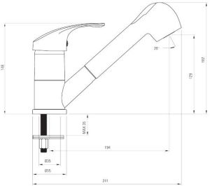 Bateria kuchenna Deante Pepe stojąca grafit (BDP 271M) 2
