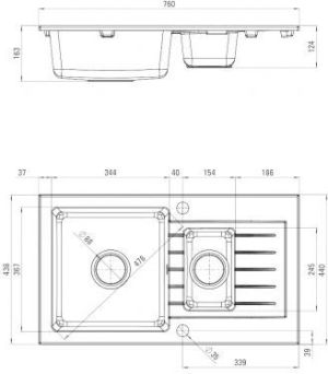 Zlewozmywak Deante  ZORBA - 76 x 44 cm (ZQZ 2513) 2