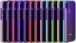 Hurtel Spring Case pokrowiec żelowe etui z kolorową ramką do Xiaomi Redmi Note 7 ciemnoróżowy 5