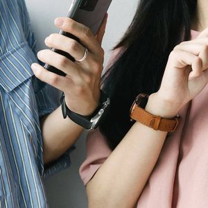 Ringke Ringke Leather One Classic skórzana bransoleta opaska pasek do zegarka smartwatch Samsung Galaxy Watch 3 45 mm czarny (COM-B-22-20) 4