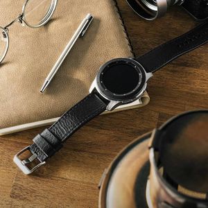 Ringke Ringke Leather One Classic skórzana bransoleta opaska pasek do zegarka smartwatch Samsung Galaxy Watch 3 41 mm czarny (COM-B-20-20) 2