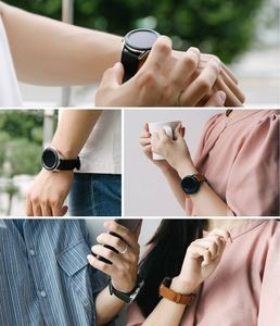 Ringke Ringke Leather One Classic skórzana bransoleta opaska pasek do zegarka smartwatch Samsung Galaxy Watch 3 41 mm czarny (COM-B-20-20) 6