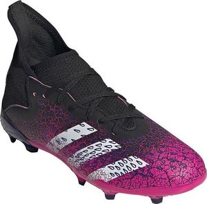 Adidas Czarno-różowe buty piłkarskie korki Adidas Predator Freak.3 FG FW7530 - Junior 29 5