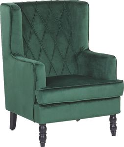 Shumee Welurowy fotel z podnóżkiem zielony SANDSET 2