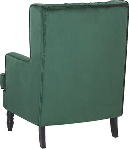 Shumee Welurowy fotel z podnóżkiem zielony SANDSET 4