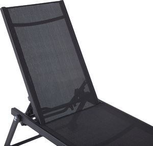 Shumee Leżak ogrodowy czarny PORTOFINO 4