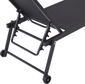 Shumee Leżak ogrodowy czarny PORTOFINO 6