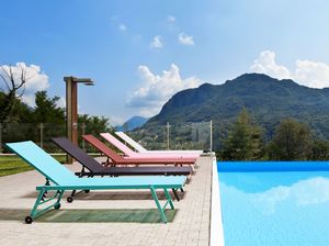 Shumee Leżak ogrodowy turkusowy PORTOFINO 2