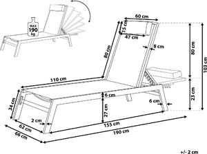 Shumee Leżak ogrodowy biały CATANIA II 7