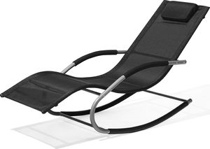 Shumee Leżak ogrodowy czarny CARANO 4