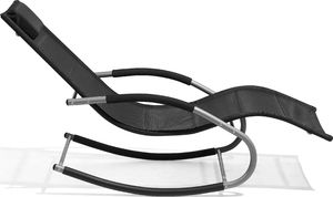 Shumee Leżak ogrodowy czarny CARANO 5
