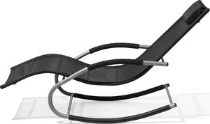 Shumee Leżak ogrodowy czarny CARANO 6