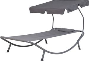 Shumee Leżak ogrodowy z daszkiem szary TERNO 2