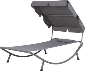 Shumee Leżak ogrodowy z daszkiem szary TERNO 3