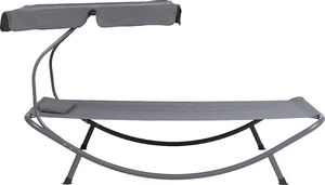 Shumee Leżak ogrodowy z daszkiem szary TERNO 6