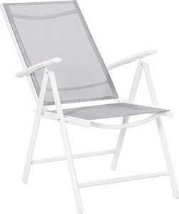 Shumee Zestaw 6 krzeseł ogrodowych regulowanych szary CATANIA 2