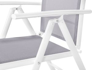 Shumee Zestaw 6 krzeseł ogrodowych regulowanych szary CATANIA 4