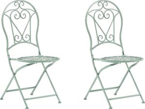 Shumee Zestaw 2 krzeseł ogrodowych metalowy zielony TRENTO 1