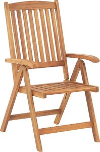 Shumee Zestaw 6 krzeseł ogrodowych drewnianych z poduszkami beżowoszarymi JAVA 2