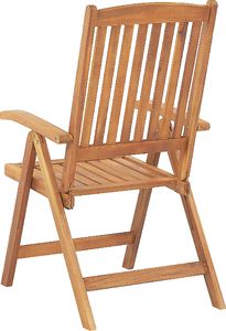 Shumee Zestaw 2 krzeseł ogrodowych drewnianych z niebieskimi poduszkami JAVA 4