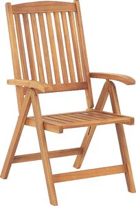 Shumee Zestaw 6 krzeseł ogrodowych drewnianych z niebieskimi poduszkami JAVA 2