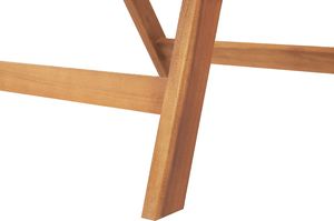 Shumee Zestaw 6 krzeseł ogrodowych drewnianych z niebieskimi poduszkami JAVA 8