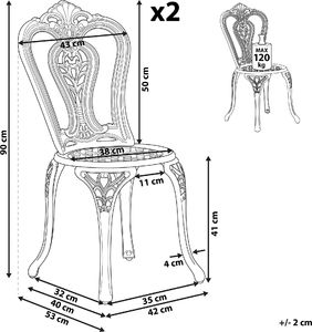 Shumee Zestaw 2 krzeseł ogrodowych brązowy BOVINO 7