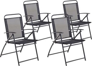 Shumee Zestaw 4 krzeseł ogrodowych czarny LIVO 1