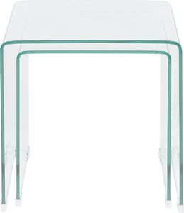 Shumee Zestaw 2 szklanych stolików przezroczysty KENDALL 4