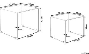 Shumee Zestaw 2 szklanych stolików przezroczysty KENDALL 9