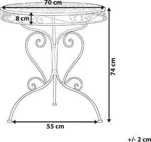 Shumee Stolik ogrodowy metalowy różowy ALBINIA 9