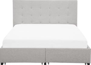 Shumee Łóżko z szufladami tapicerowane 140 x 200 cm jasnoszare LA ROCHELLE 3