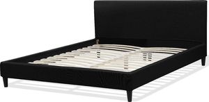 Shumee Łóżko tapicerowane 160 x 200 cm czarne FITOU 6