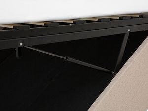 Shumee Łóżko z pojemnikiem tapicerowane 180 x 200 cm beżowe DINAN 7