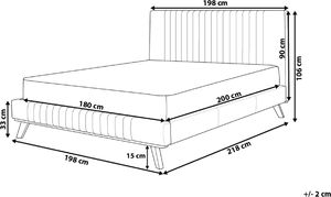 Shumee Łóżko tapicerowane 180 x 200 cm beżowe TALENCE 9