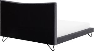 Shumee Łóżko welurowe 160 x 200 cm szare LANNION 3