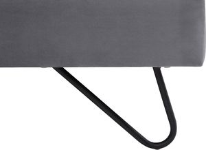 Shumee Łóżko welurowe 160 x 200 cm szare LANNION 6