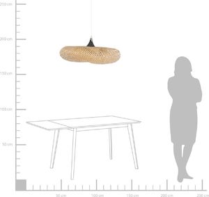Lampa wisząca Shumee Lampa wisząca bambusowa jasne drewno BOYNE mała 3