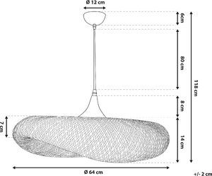 Lampa wisząca Shumee Lampa wisząca bambusowa jasne drewno BOYNE mała 8