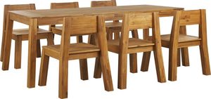 Shumee Zestaw ogrodowy akacjowy stół i krzesła jasne drewno LIVORNO 1