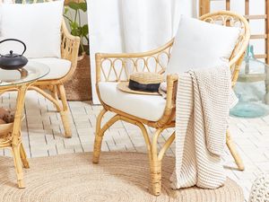 Shumee Zestaw ogrodowy rattanowy 4-osobowy beżowy SIBARI 5