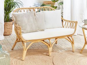 Shumee Zestaw ogrodowy rattanowy 4-osobowy beżowy SIBARI 7