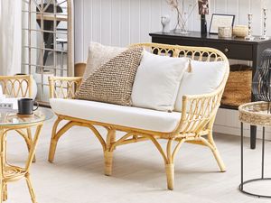 Shumee Zestaw ogrodowy rattanowy 4-osobowy beżowy SIBARI 8